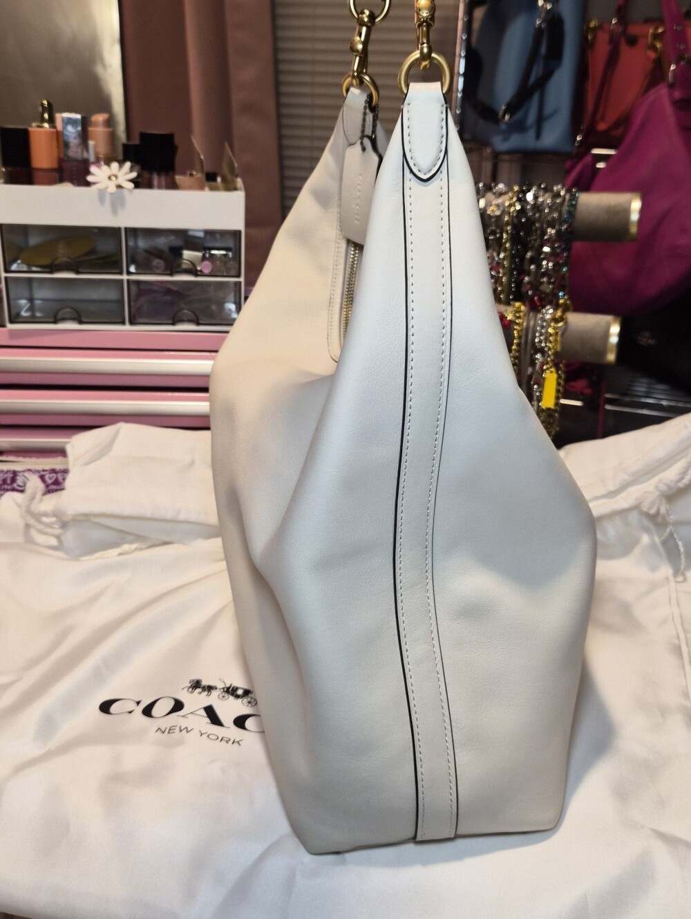 Coach Juliet Shoulder Bag 38 Chalk White Leather NWT - Picture 4 of 15